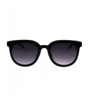 Womens Boyfriend Style Chic Panel Lens Horn Rim Plastic Sunglasses - Black Smoke - CY18GM22WS0 $7.75 Rectangular