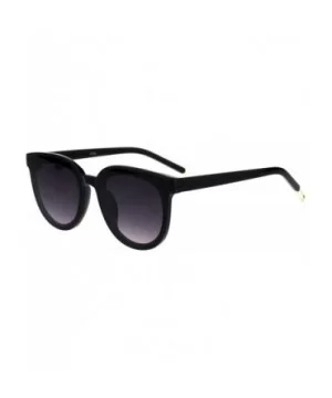 Womens Boyfriend Style Chic Panel Lens Horn Rim Plastic Sunglasses - Black Smoke - CY18GM22WS0 $7.75 Rectangular