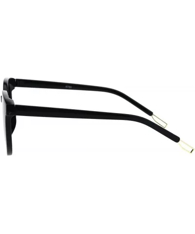 Womens Boyfriend Style Chic Panel Lens Horn Rim Plastic Sunglasses - Black Smoke - CY18GM22WS0 $7.75 Rectangular