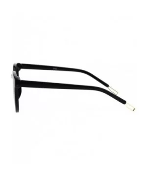 Womens Boyfriend Style Chic Panel Lens Horn Rim Plastic Sunglasses - Black Smoke - CY18GM22WS0 $7.75 Rectangular