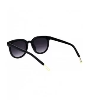 Womens Boyfriend Style Chic Panel Lens Horn Rim Plastic Sunglasses - Black Smoke - CY18GM22WS0 $7.75 Rectangular