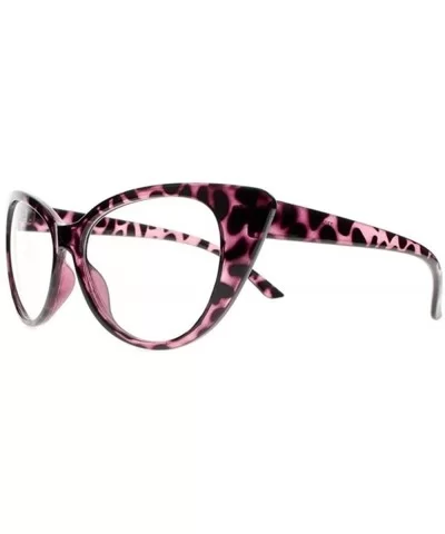 Women Magnification Stylish Vintage Cat Eye Tortoise Reading Glasses Readers - Pink Tortoise - CZ184AKOKZ6 $6.91 Oversized