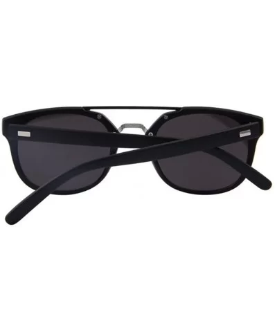 Women's UV400 Mirror Sunglasses Classic Double-Bridge Rivet Shades Glasses - Black - CU17Z6ZRLMR $6.28 Semi-rimless