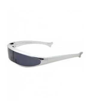 Chrome Silver or Gold Futuristic Narrow Cyclops Sunglasses Personality Lens - Chrome Silver - CL18ARUGAG0 $8.67 Wrap