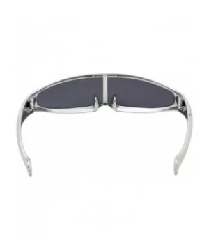 Chrome Silver or Gold Futuristic Narrow Cyclops Sunglasses Personality Lens - Chrome Silver - CL18ARUGAG0 $8.67 Wrap