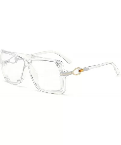 Oversized Sunglasses Transparent Vintage Windproof - Clear - CG18NZI3YGN $7.58 Oversized