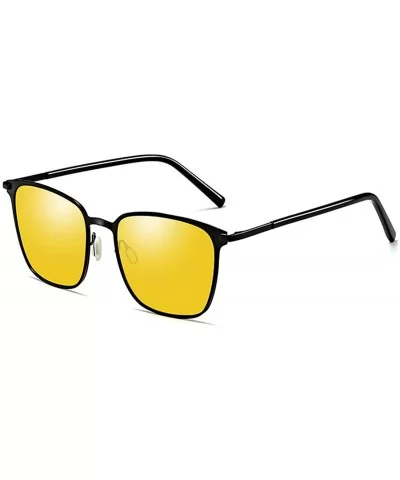 Polarized Sunglasses for Men Women-Classic Style - Metal Frame UV Protection 8080 - Yellow - CY198W8E9A9 $5.90 Square