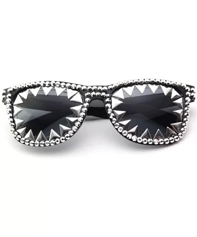 Punk Rocker Spike Fashion Novelty Party Dance Sunglasses - Black - CB18ZKQENSY $9.58 Square