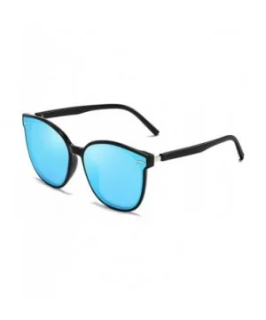 Unisex Sunglasses Retro Black Drive Holiday Oval Non-Polarized UV400 - Blue - CN18R96X3Y5 $8.15 Oval