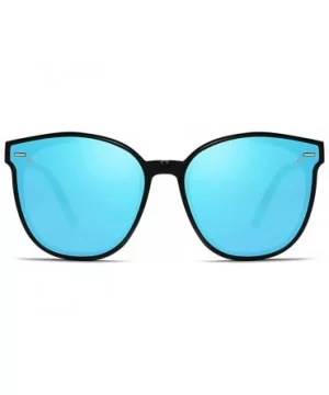 Unisex Sunglasses Retro Black Drive Holiday Oval Non-Polarized UV400 - Blue - CN18R96X3Y5 $8.15 Oval