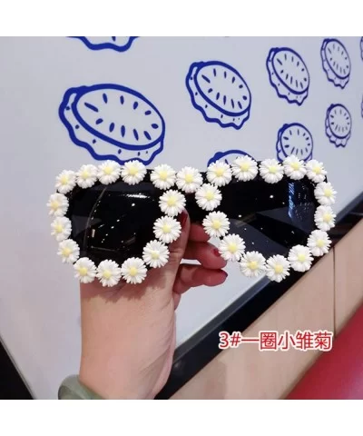 18 Design Summer Sunglasses Women Sweet Flower Rhinestone Round Sun Glasses Vintage Retro Beach Ladies Shades - CZ198A0KAAR $...