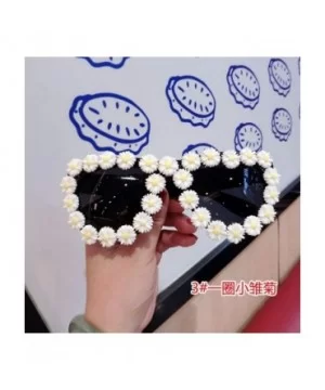 18 Design Summer Sunglasses Women Sweet Flower Rhinestone Round Sun Glasses Vintage Retro Beach Ladies Shades - CZ198A0KAAR $...