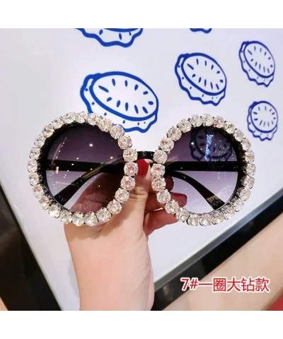 18 Design Summer Sunglasses Women Sweet Flower Rhinestone Round Sun Glasses Vintage Retro Beach Ladies Shades - CZ198A0KAAR $...