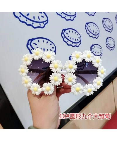 18 Design Summer Sunglasses Women Sweet Flower Rhinestone Round Sun Glasses Vintage Retro Beach Ladies Shades - CZ198A0KAAR $...