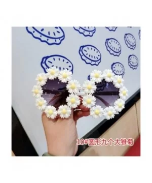 18 Design Summer Sunglasses Women Sweet Flower Rhinestone Round Sun Glasses Vintage Retro Beach Ladies Shades - CZ198A0KAAR $...