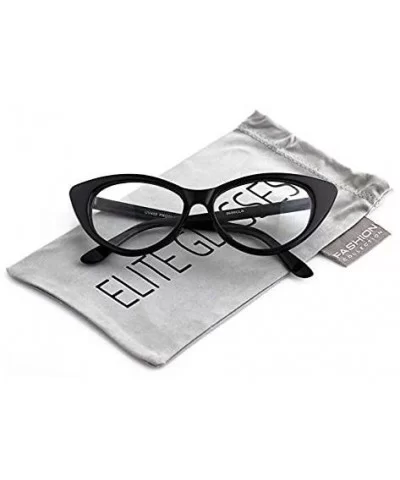 Retro Sexy Women Eyeglasses Frame Fashion Cat Eye Clear Lens ladies Eye Glasses - Black and White - CM18NZ3S60H $8.61 Cat Eye