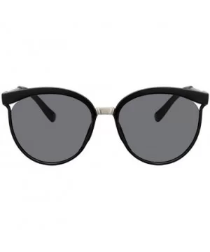 Black Cat Eye Sunglasses Women Eyewear Black Retro Female Sunglass Mirror Round Cateye Glasses For Woman - CR1998SQONM $5.75 ...