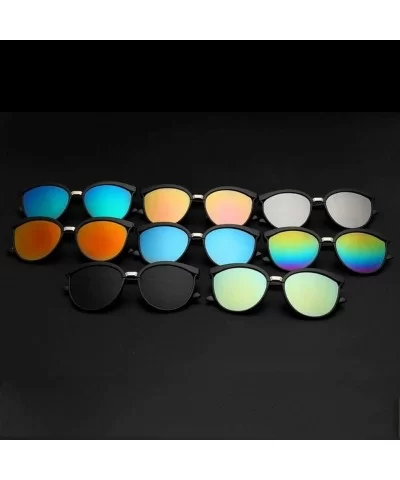 Black Cat Eye Sunglasses Women Eyewear Black Retro Female Sunglass Mirror Round Cateye Glasses For Woman - CR1998SQONM $5.75 ...