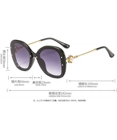 Fashion Vintage 2019 Brand Designer Oversized Women Square Gradient Sun glasses UV400 - Brown - CF18ME5D2L5 $11.35 Oversized