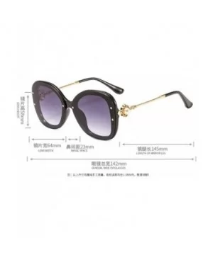 Fashion Vintage 2019 Brand Designer Oversized Women Square Gradient Sun glasses UV400 - Brown - CF18ME5D2L5 $11.35 Oversized