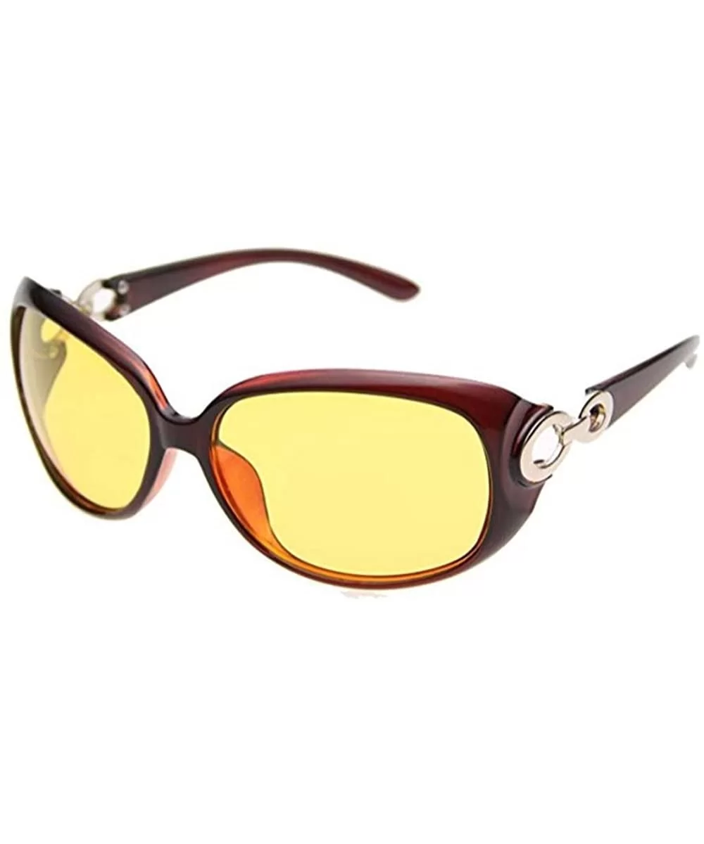 Classic big frame sunglasses driver driving glasses glasses round face thin - Brown - C71855DQSHA $13.32 Goggle