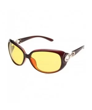 Classic big frame sunglasses driver driving glasses glasses round face thin - Brown - C71855DQSHA $13.32 Goggle