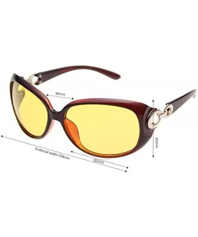 Classic big frame sunglasses driver driving glasses glasses round face thin - Brown - C71855DQSHA $13.32 Goggle