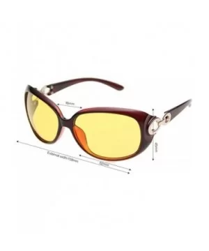 Classic big frame sunglasses driver driving glasses glasses round face thin - Brown - C71855DQSHA $13.32 Goggle