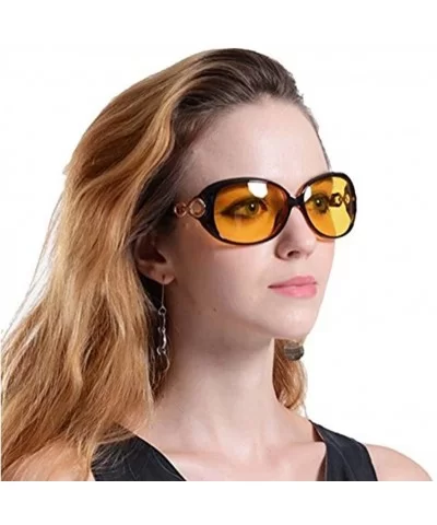 Classic big frame sunglasses driver driving glasses glasses round face thin - Brown - C71855DQSHA $13.32 Goggle