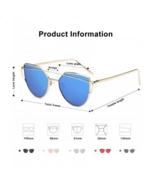 Cat Eye Mirrored Flat Lenses Street Fashion Metal Frame Women Sunglasses SJ1001 - C812G3Y36NL $11.60 Wayfarer