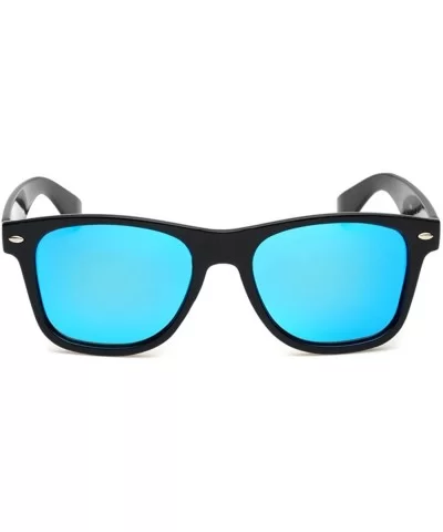 Unisex Retro 80's Colorful Polarized Sunglasses - Ice Blue - CE18DXGQ75S $5.47 Sport