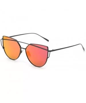 Oversized Cat Eye Sunglasses for Women Metal Frame Shades UV400 - C126 Rose Gold - C1198824D40 $8.09 Oversized