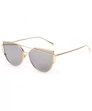 Oversized Cat Eye Sunglasses for Women Metal Frame Shades UV400 - C126 Rose Gold - C1198824D40 $8.09 Oversized