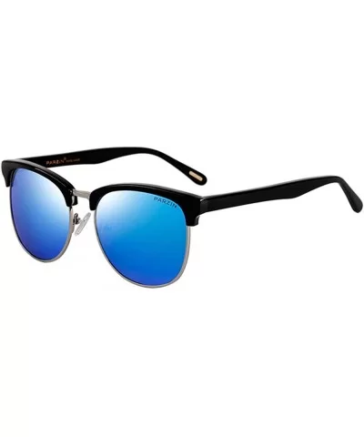 Polarized Sunglasses Semi Rimless Women Vintage Cateye Eyewear - Ice Blue - CE18OXK69WH $11.11 Goggle