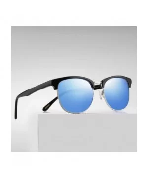 Polarized Sunglasses Semi Rimless Women Vintage Cateye Eyewear - Ice Blue - CE18OXK69WH $11.11 Goggle