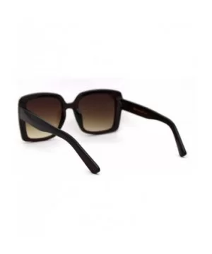 Womens Chic Designer Fashion Rectangular Plastic Sunglasses - All Brown - CW18WXMZHSU $9.20 Rectangular