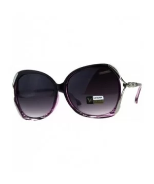 Womens Metal Jewel Luxury Designer Fashion Plastic Sunglasses - Purple Smoke - CD18C2XGK3R $11.19 Butterfly