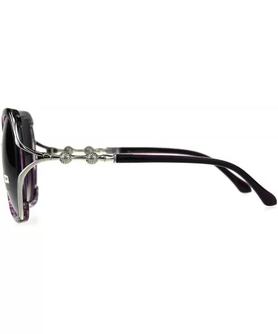 Womens Metal Jewel Luxury Designer Fashion Plastic Sunglasses - Purple Smoke - CD18C2XGK3R $11.19 Butterfly