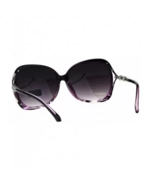 Womens Metal Jewel Luxury Designer Fashion Plastic Sunglasses - Purple Smoke - CD18C2XGK3R $11.19 Butterfly