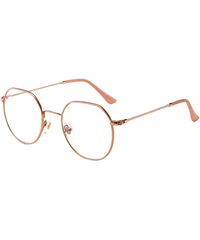 Men women Vintage Classic Oval Frame Clear Lens Glasses - Rose Gold - CA196SIYML7 $7.43 Oval