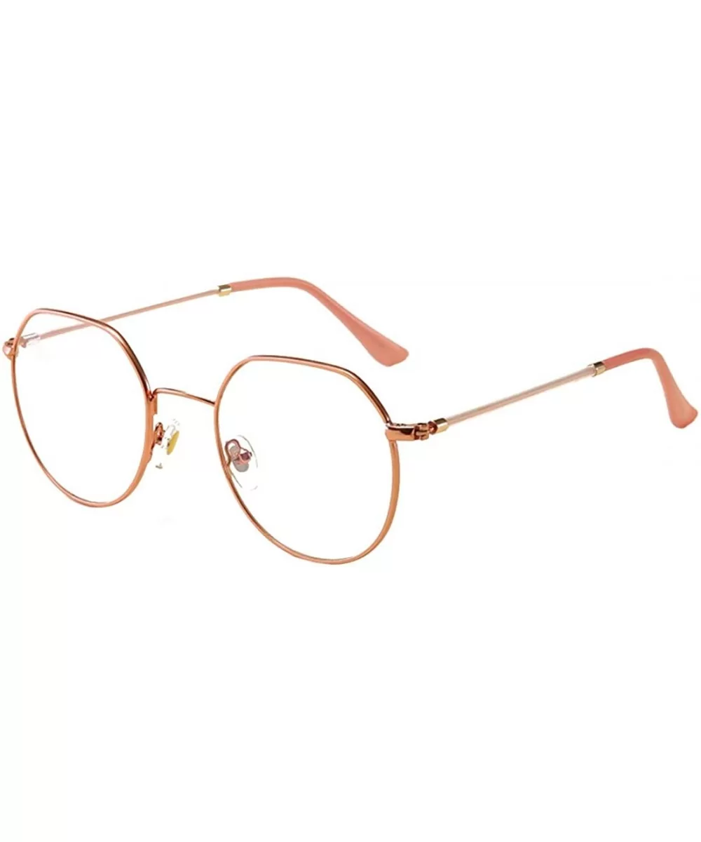 Men women Vintage Classic Oval Frame Clear Lens Glasses - Rose Gold - CA196SIYML7 $7.43 Oval