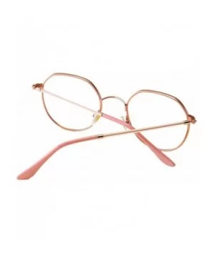 Men women Vintage Classic Oval Frame Clear Lens Glasses - Rose Gold - CA196SIYML7 $7.43 Oval