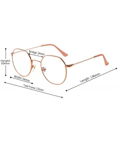 Men women Vintage Classic Oval Frame Clear Lens Glasses - Rose Gold - CA196SIYML7 $7.43 Oval