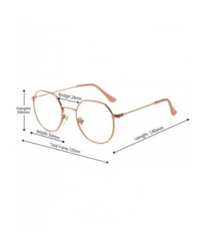 Men women Vintage Classic Oval Frame Clear Lens Glasses - Rose Gold - CA196SIYML7 $7.43 Oval