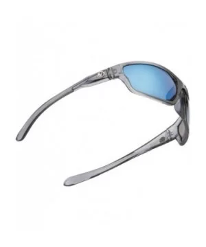 Men's Rectangular Sports Wrap 65mm Polarized Sunglasses - Clear- Blue Mirror Lens - CT1956ZZ99T $10.22 Square