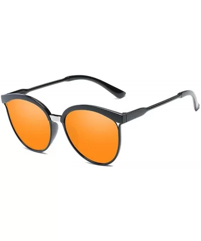 Ladies Sunglasses Large Frame Sunglasses Retro Trendsetters Sunglasses - Bright Black and All Grey - CO18TLNN7YH $7.55 Goggle