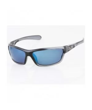 Men's Rectangular Sports Wrap 65mm Polarized Sunglasses - Clear- Blue Mirror Lens - CT1956ZZ99T $10.22 Square