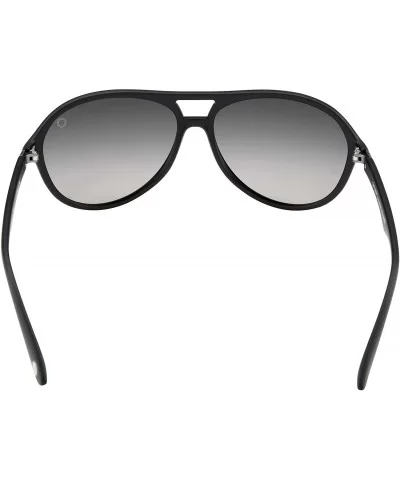 Polarized Sunglasses Aviator for Women Men - LP10501 - Matte Black / Grey Gradient Lens - C4182H6Q0UN $13.73 Aviator