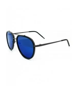 66449 Premium Aviator Vintage Hippie Retro Womens Mens Sunglasses - Black/Blue Lens - CI18500Y9GS $11.66 Aviator