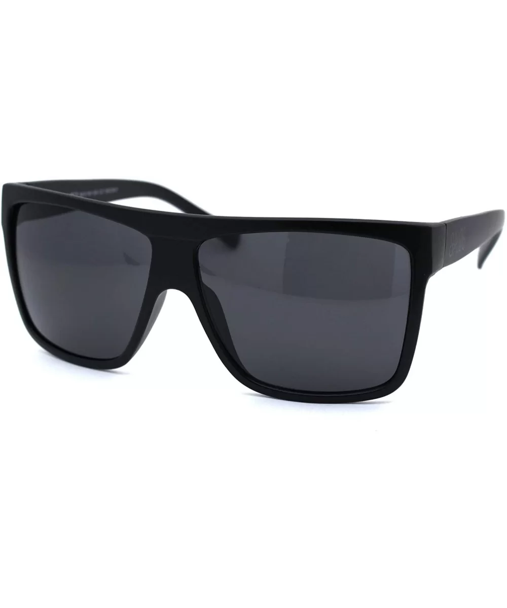 Oversize Flat Top OG Gangster Plastic All Black Sunglasses - Matte Black - CK194M6GYT7 $7.91 Rectangular